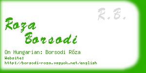 roza borsodi business card